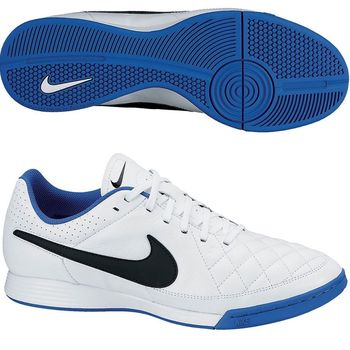 Игровая обувь для зала NIKE TIEMPO GENIO LEATHER IC (Белый-Синий) 631283-104