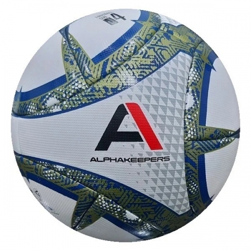 Футбольный мяч ALPHAKEEPERS ELITE р.4 white/blue 9404