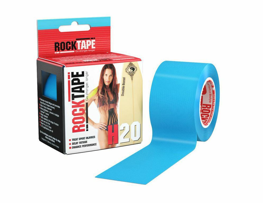 Тейп RockTape кинезиотейп H2O, 5см х 5м, голубой RCT100-BLH2O-OS