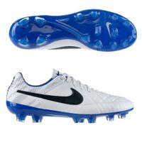 Бутсы NIKE TIEMPO LEGEND V REF FG (Белый-Синий)