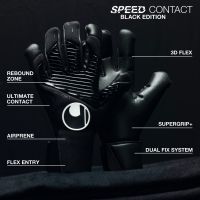 Вратарские перчатки UHLSPORT SPEED CONTACT BLACK SUPERGRIP+ HN 1011285012023 - вид 2 миниатюра